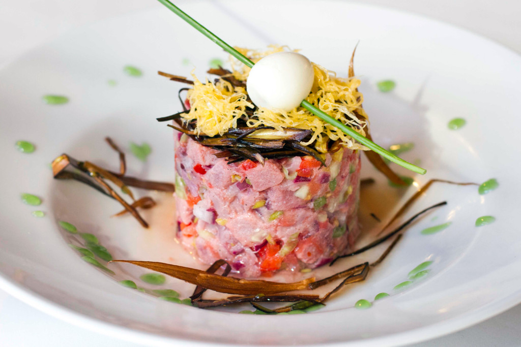 Timbal de ceviche de atún de La Aldea