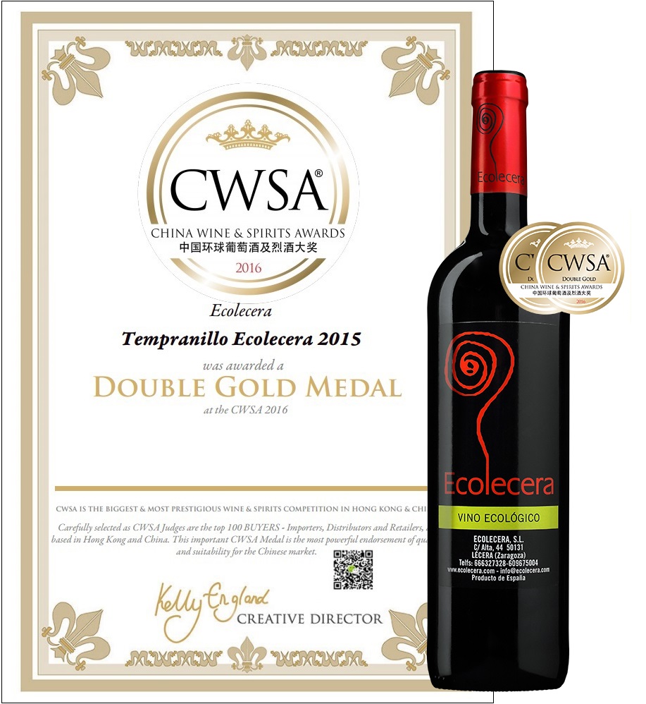 El tempranillo 2015 Ecolécera, otra vez mejor vino ecológico español en un concurso internacional