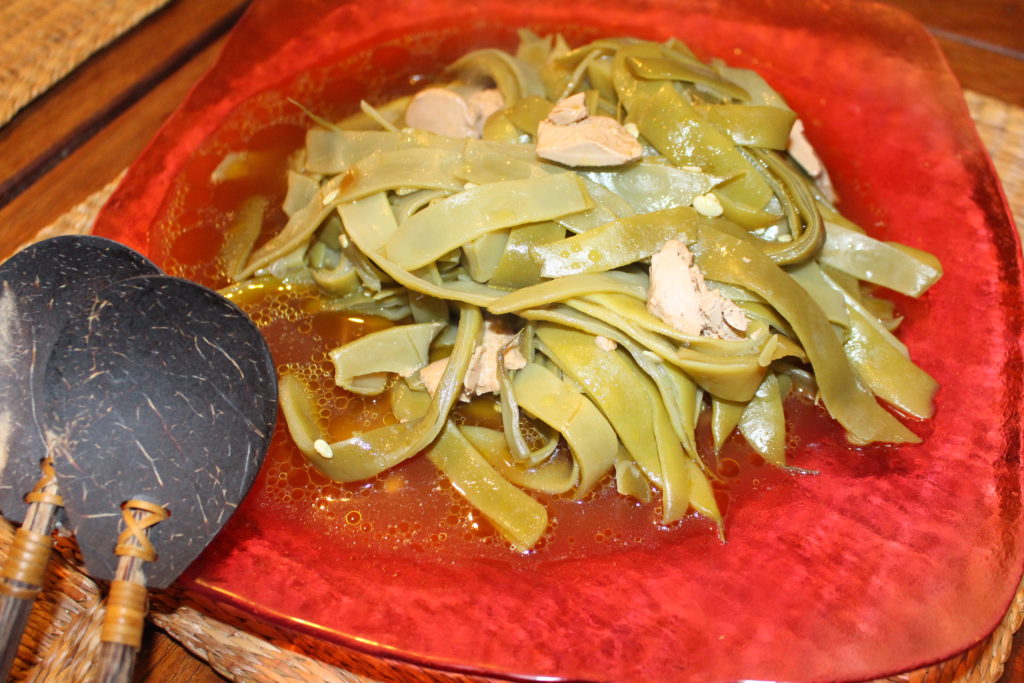 Ensalada templada de judías verdes al aroma de trufa y foie