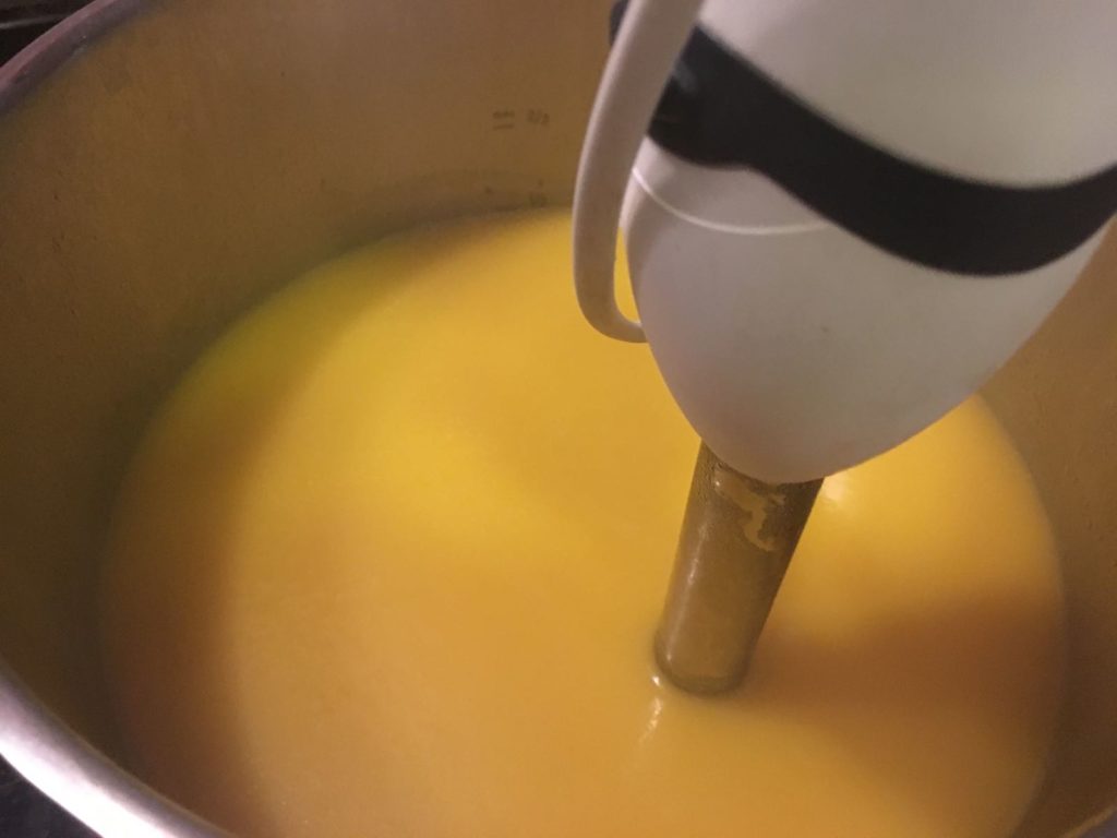 Crema de calabaza, zanahorias y puerro